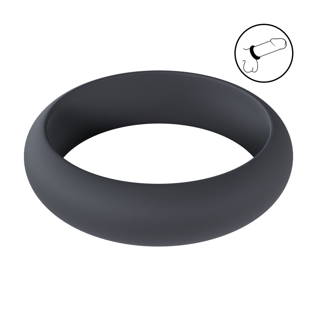 Levelz by shots Wide O Silicone Cockring - L - 42mm - Zwart (8714273061997)
