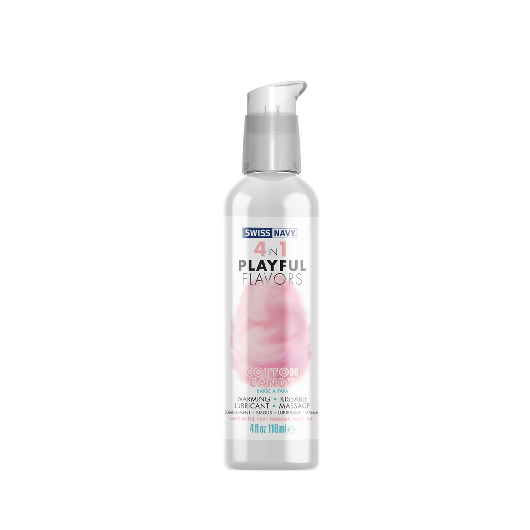 Swiss navy 4 in 1 Playful Flavors - Lubricant with Cotton Candy Flavor - 4 fl oz / 118 ml (699439007157)