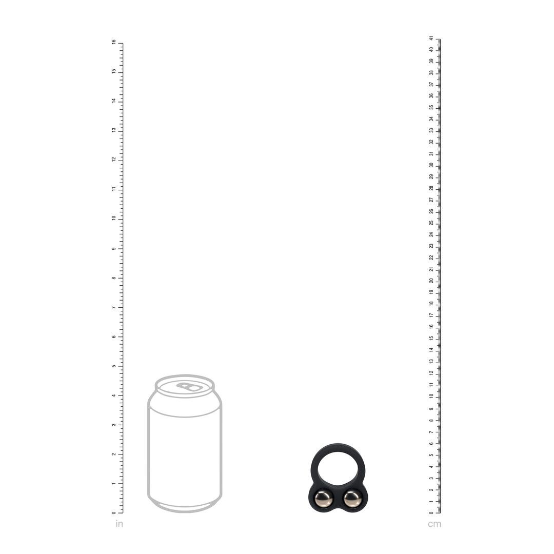 Levelz by shots Vloeibare Siliconen Dubbel Gewogen Bal Cockring - Zwart (8714273063892)