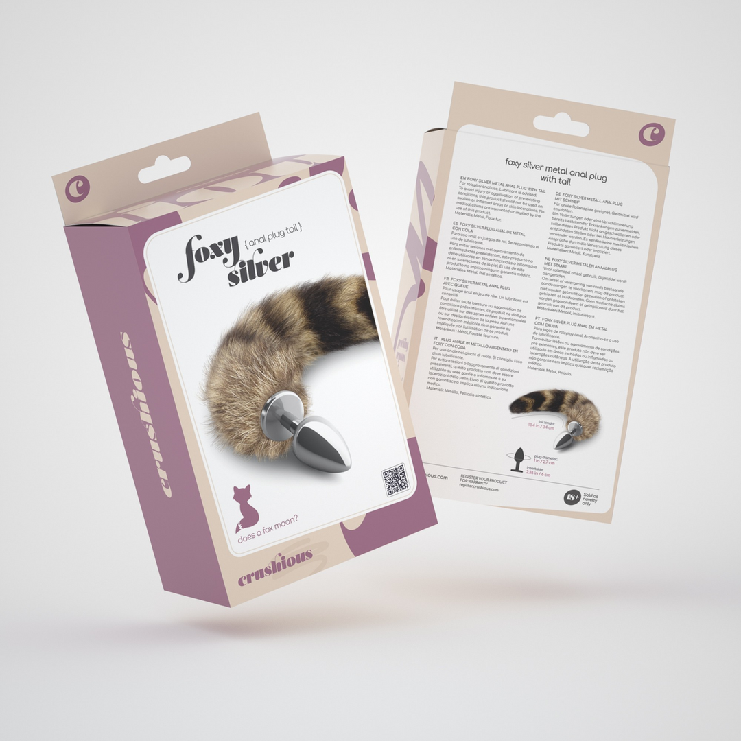 Crushious Foxy Silver - Metalen Anale Plug met Staart - Zilver/Bruin (799632354727)