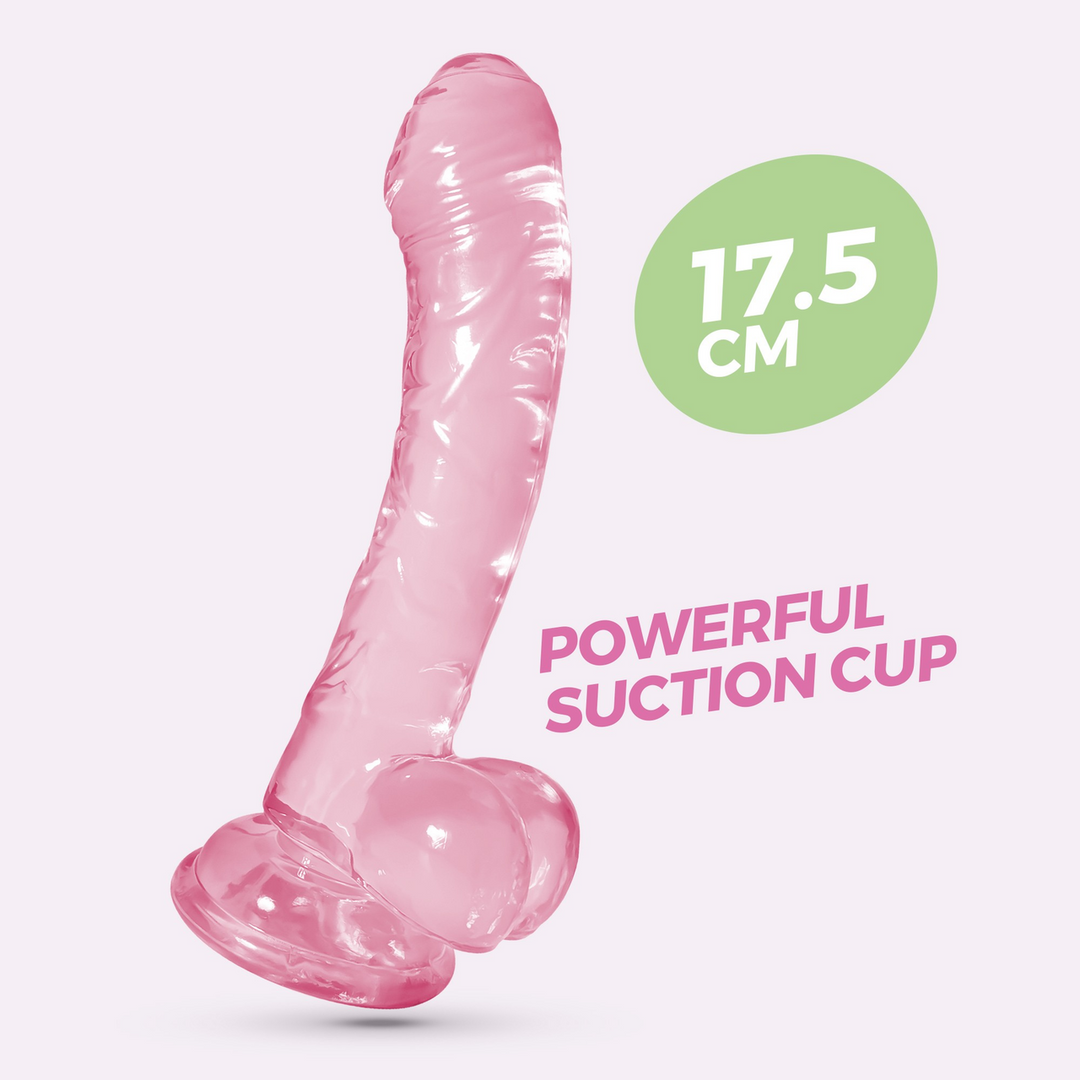 Crushious Hudini - Jelly Flexibele Anale Dildo - 6,9/ 17,5 cm - Roze (7403254158801)