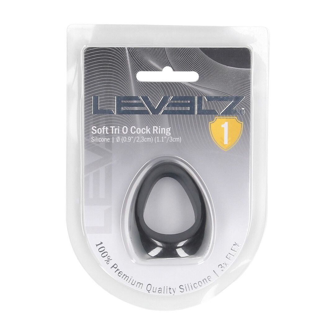 Levelz by shots Zachte Tri O Siliconen Cockring - Zwart (8714273063663)