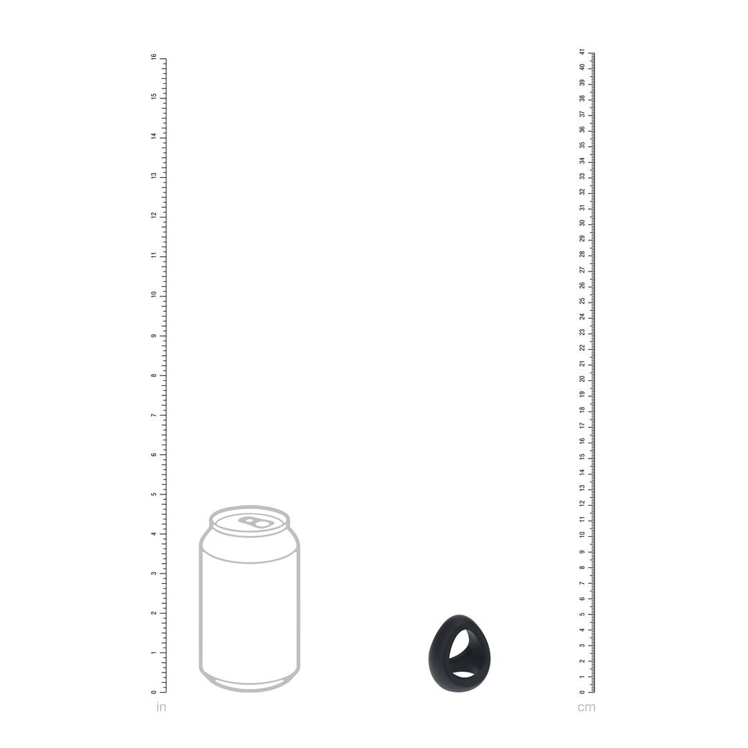 Levelz by shots Zachte Tri O Siliconen Cockring - Zwart (8714273063663)
