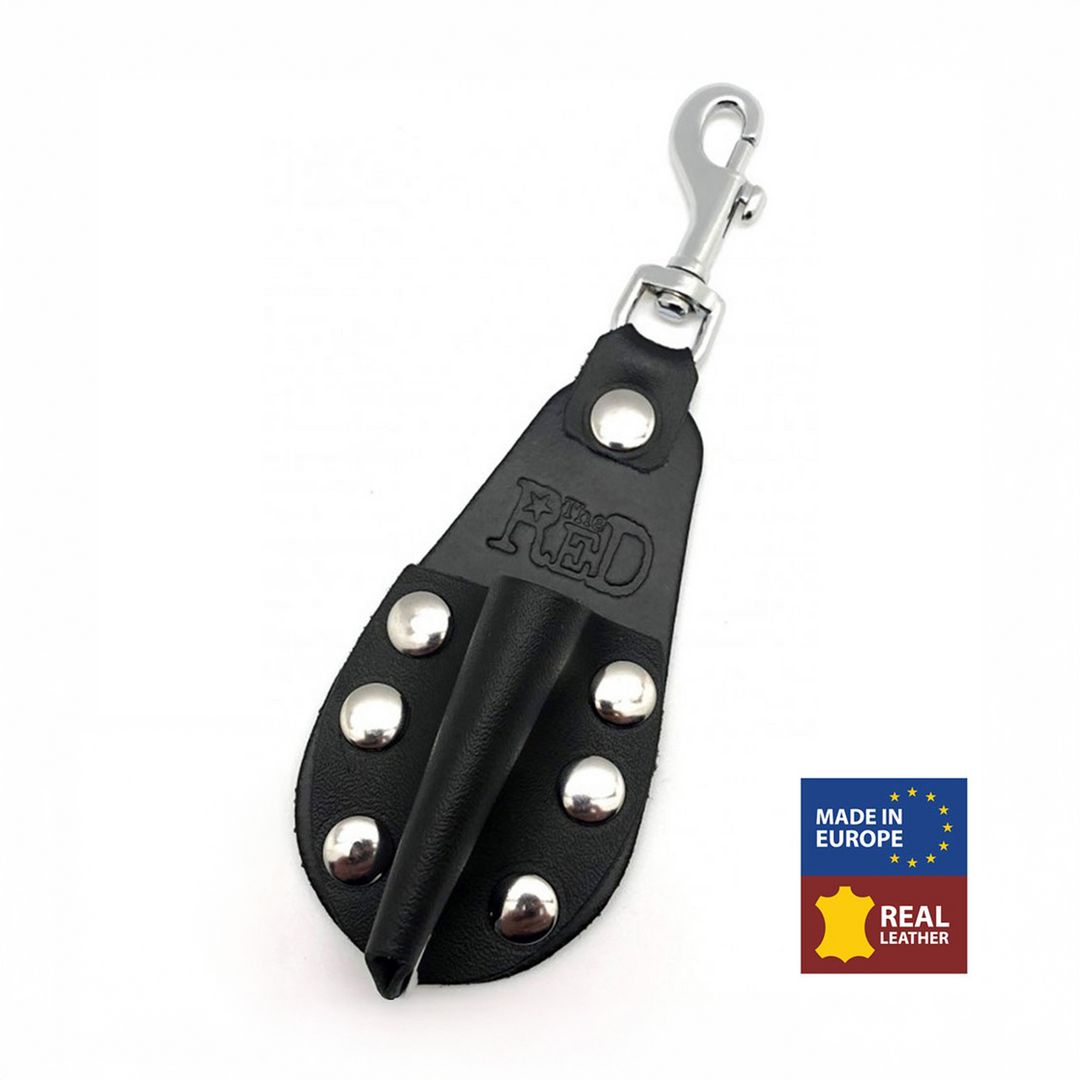 Red leather Leren Aroma Fles Houder - Klein - Zwart (3701019811171)