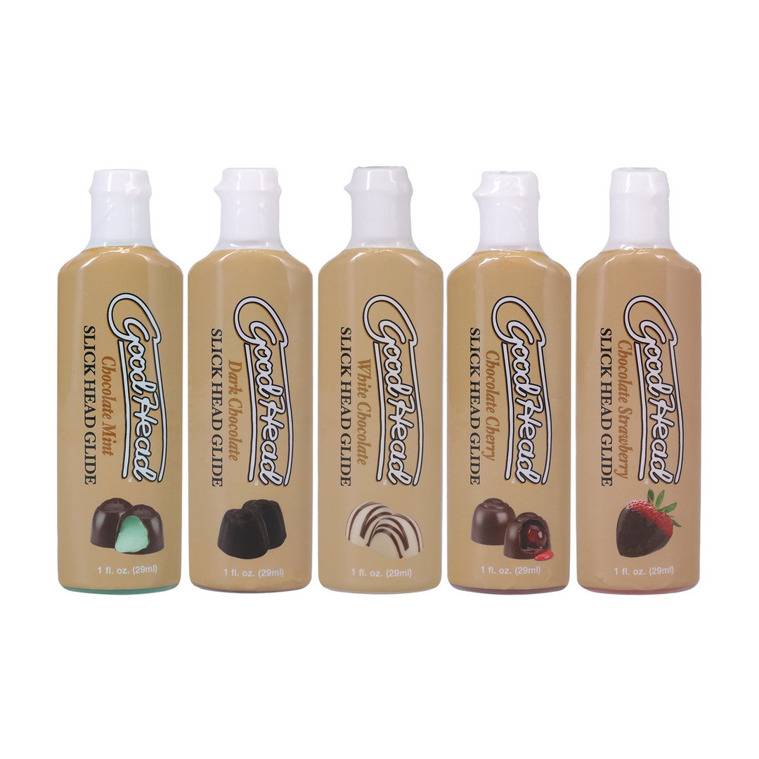Doc johnson Slick Head Glide - Chocolates - 5 Pack - 1 fl oz / 29 ml (782421083236)