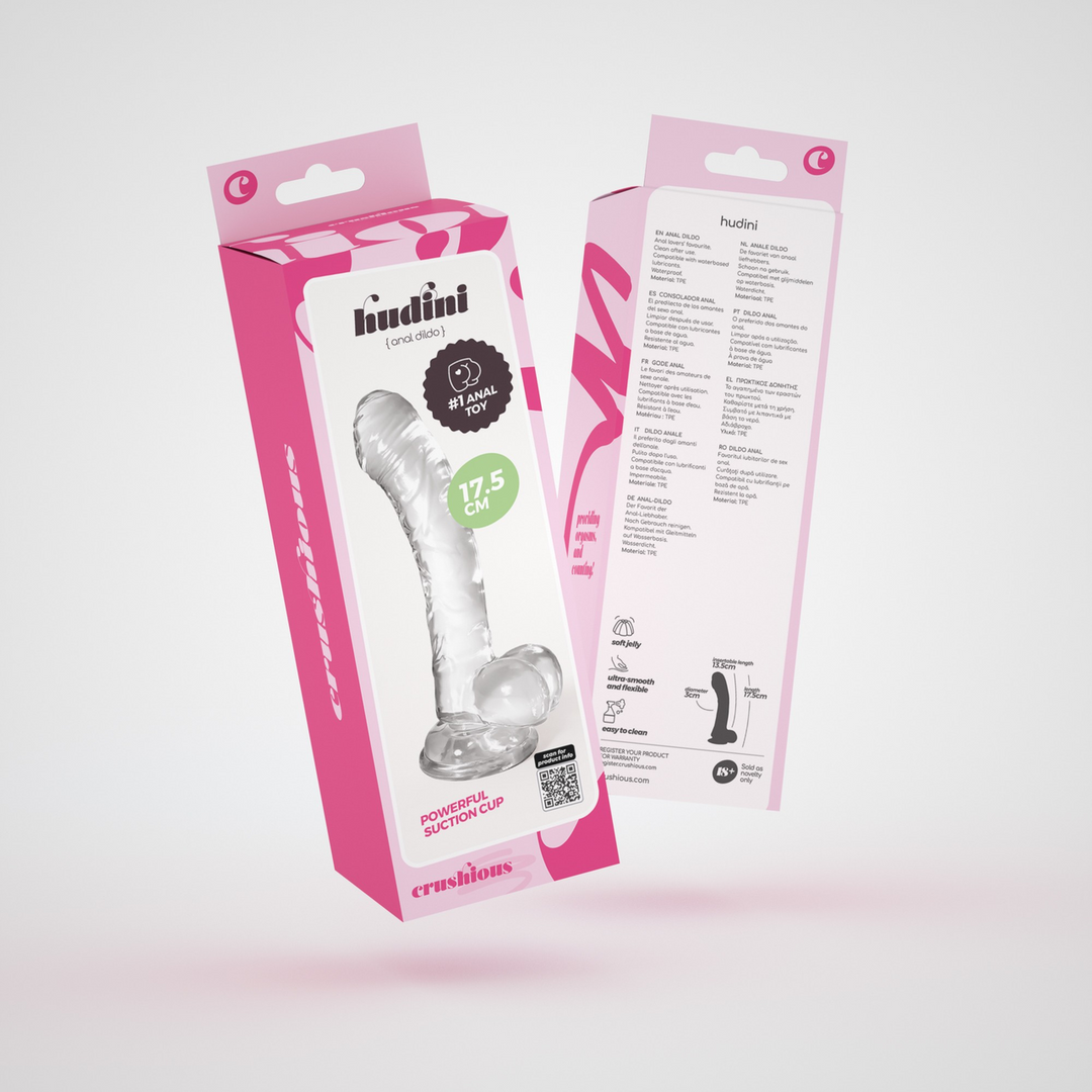Crushious Hudini - Jelly Flexibele Anale Dildo - 6,9/ 17,5 cm - Doorzichtig (7403254158795)