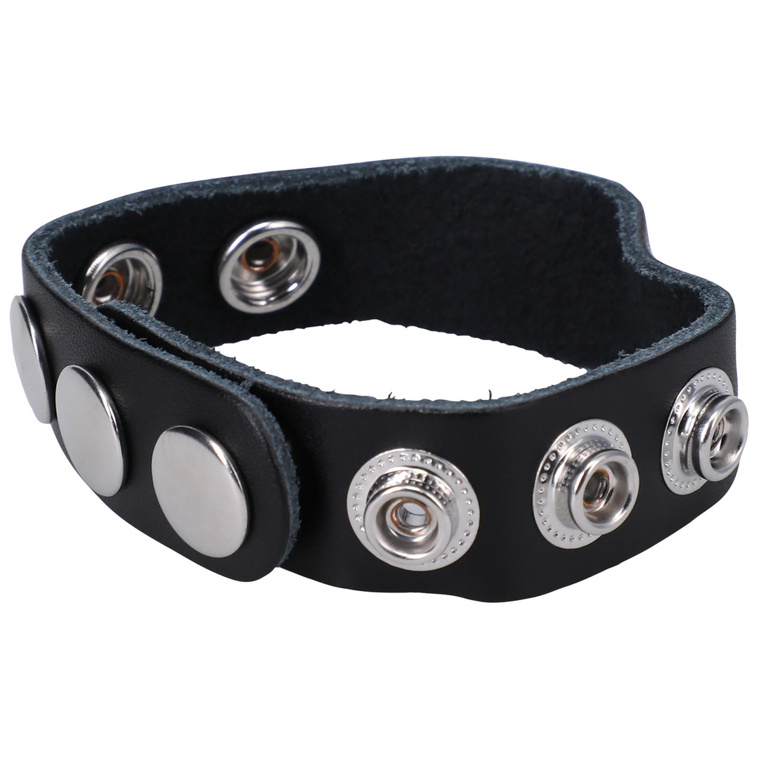 Doc johnson De Leather 5 Snap - Leather Cockring (6768903845503)