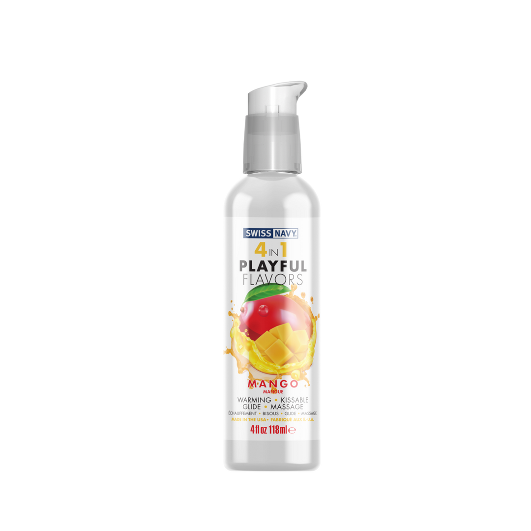Swiss navy 4 in 1 Playful Flavors - Lubricant with Mango Flavor - 4 fl oz / 118 ml (699439007430)