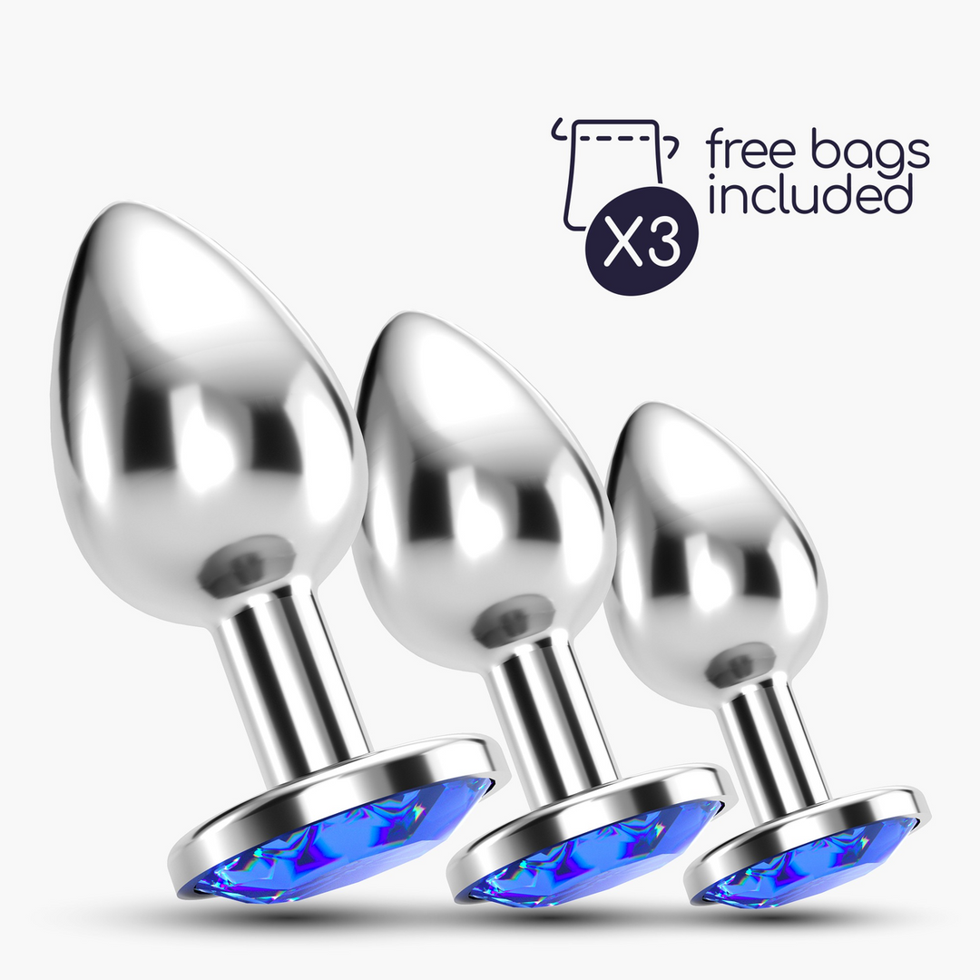Crushious Bijou - Anal Train Trio - 3 Jewel Plugs - Blauw (7403254150812)