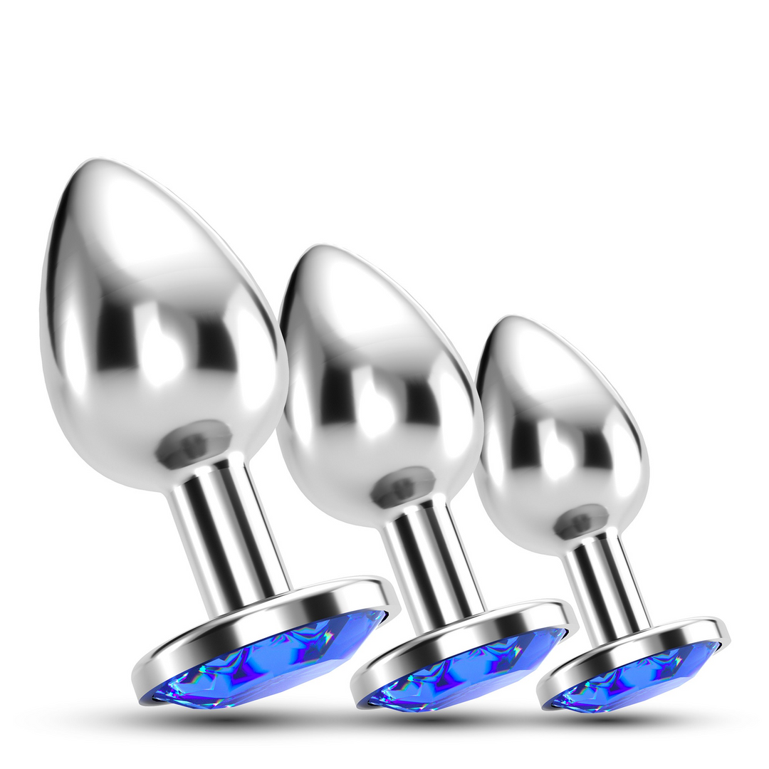 Crushious Bijou - Anal Train Trio - 3 Jewel Plugs - Blauw (7403254150812)