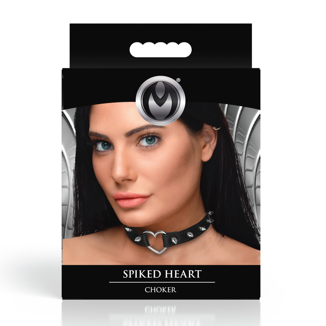 Xr brands Spiked Heart Choker - Zwart (848518056337)