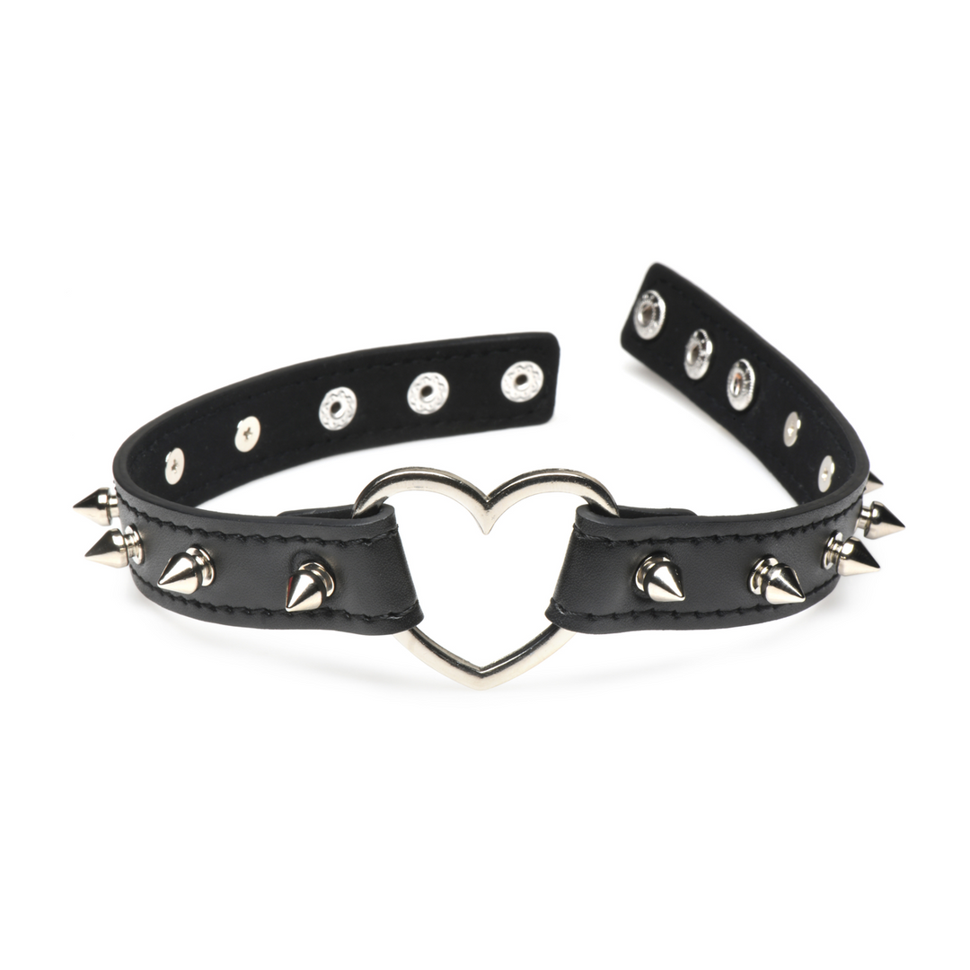 Xr brands Spiked Heart Choker - Zwart (848518056337)