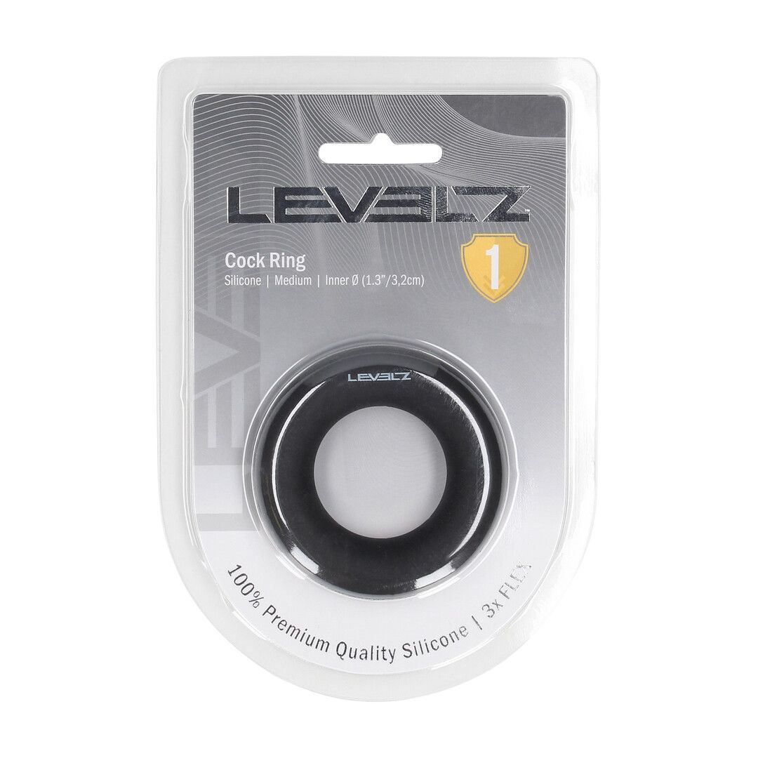 Levelz by shots Vloeibare Siliconen Cockring - M - Zwart (8714273061850)