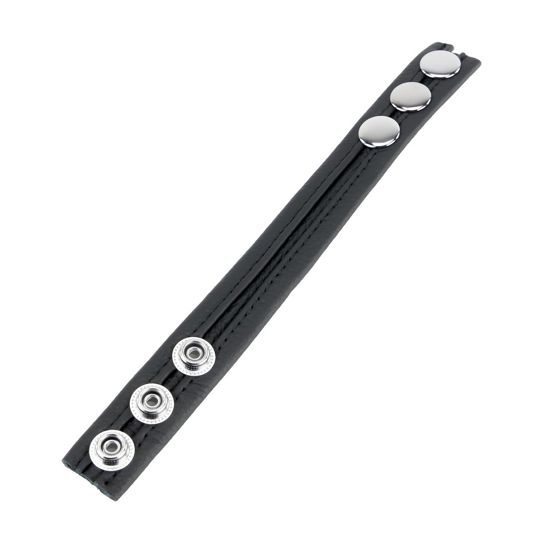 Red leather Verstelbare Leren Cockring - Zwart (3662811230655)