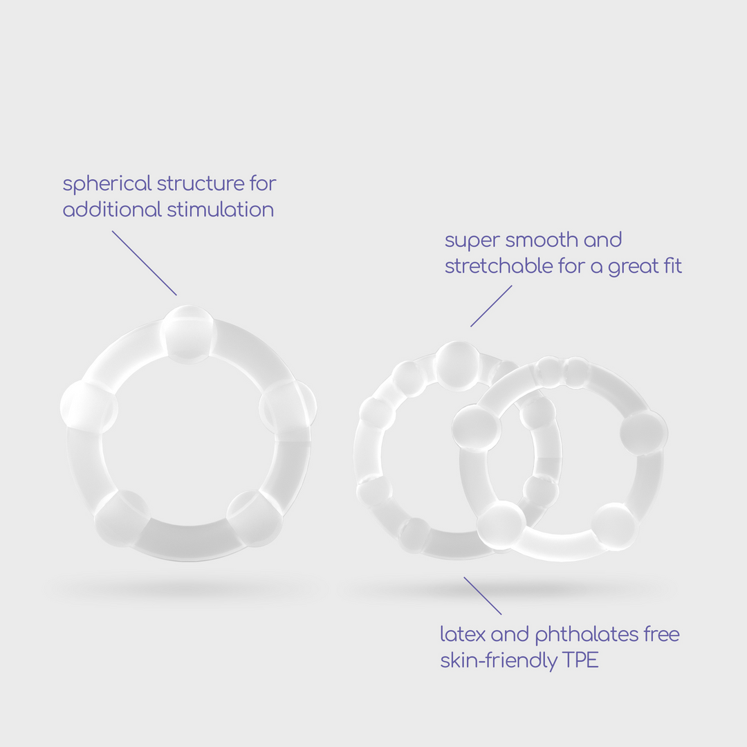 Crushious Triple Bead - Cockring Set - Doorzichtig (799632354741)