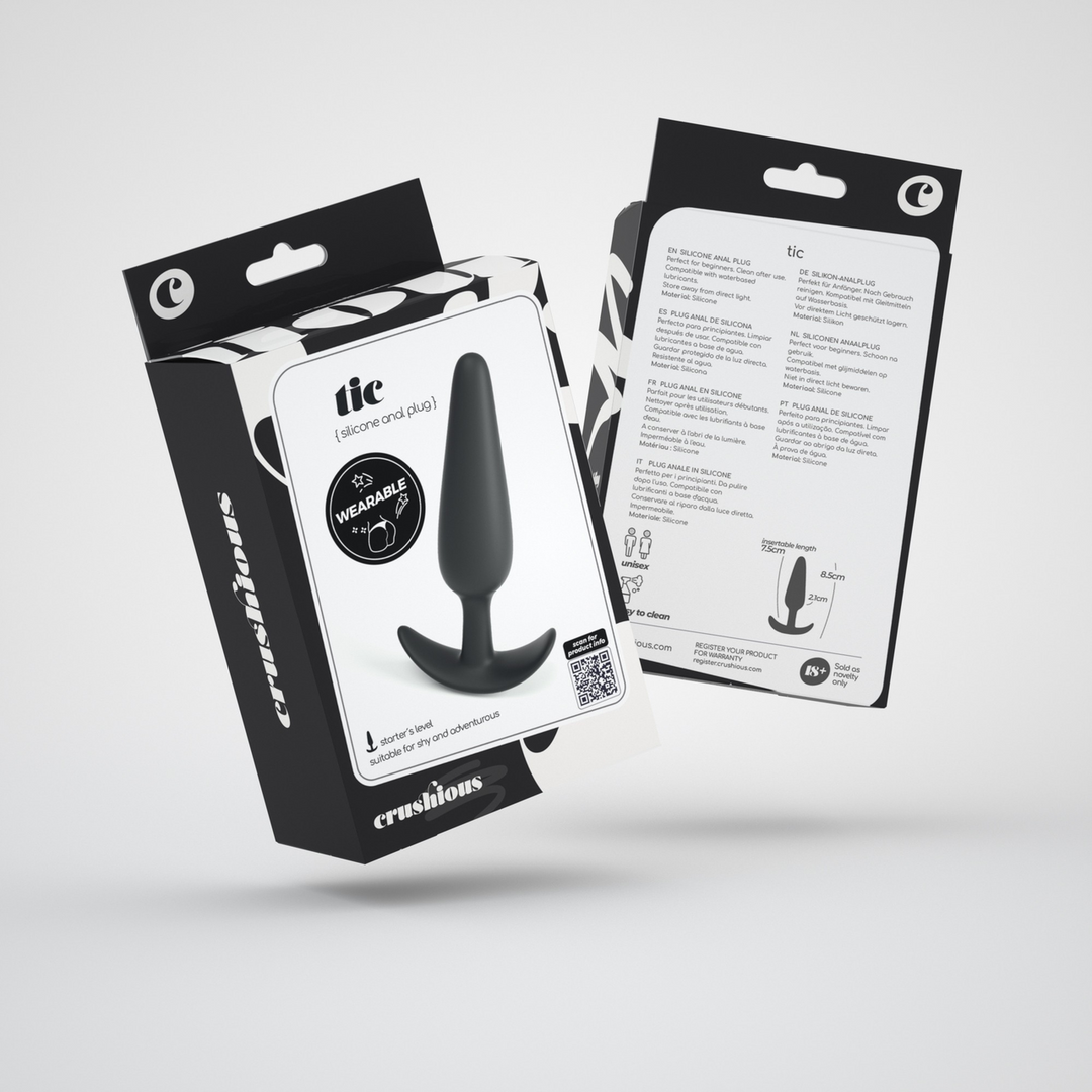 Crushious Tic - Siliconen Anale Plug - Klein - Zwart (7403254158863)