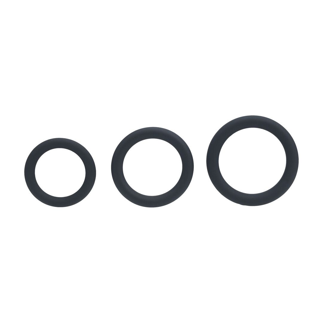 Levelz by shots Classic Silicone Cockring Set van 3 - XS/S/M - Zwart (8714273061898)