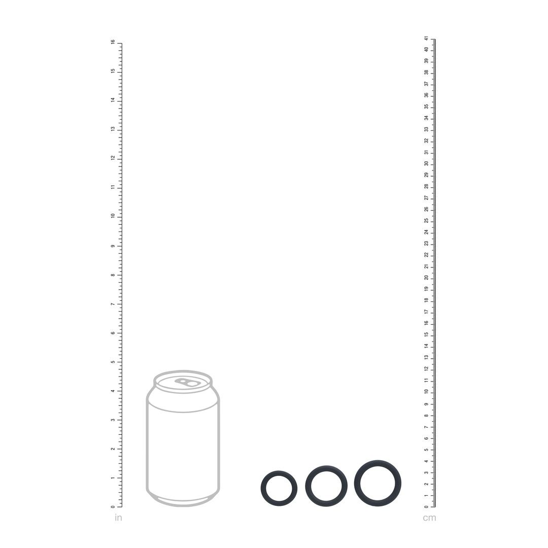 Levelz by shots Classic Silicone Cockring Set van 3 - XS/S/M - Zwart (8714273061898)