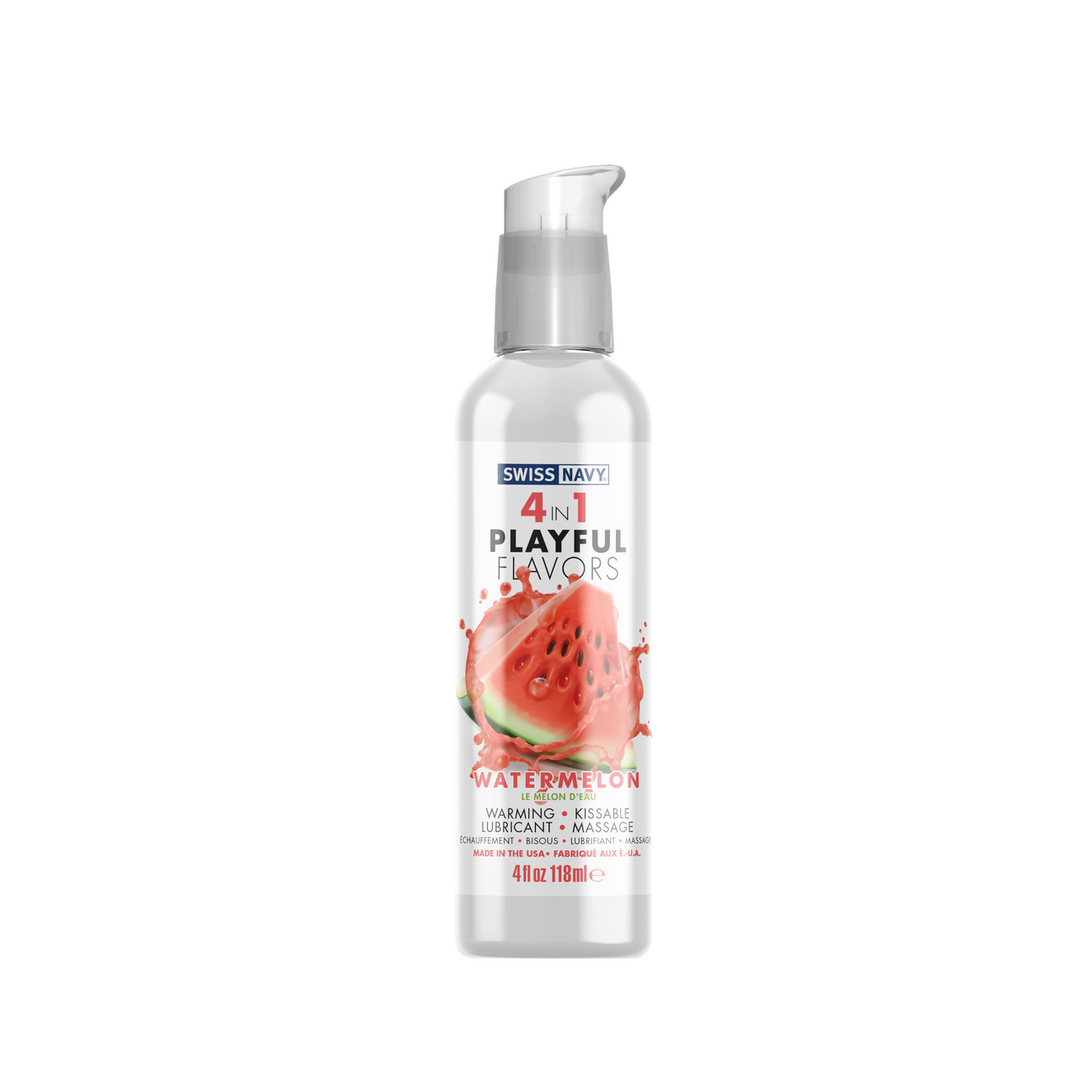 Swiss navy 4 in 1 Playful Flavors - Lubricant with Watermelon Flavor - 4 fl oz / 118 ml (699439007126)