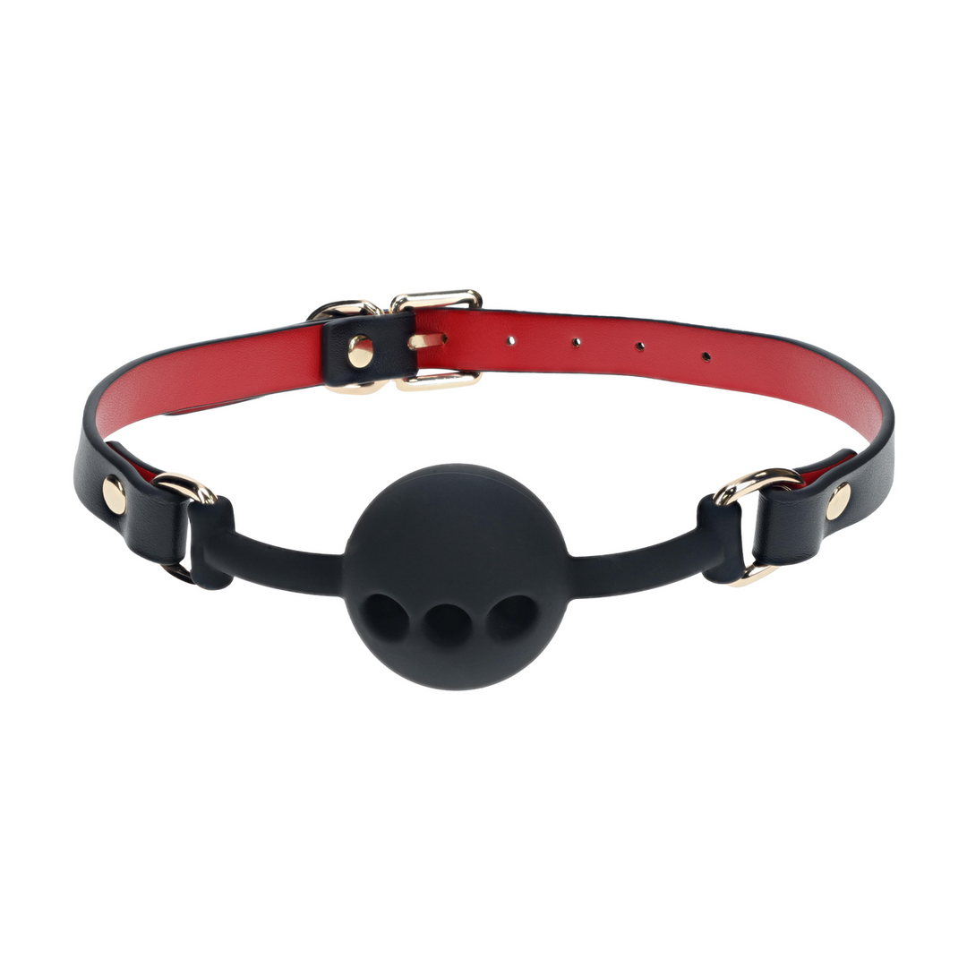 Ouch! by shots Milan Collectie - Siliconen Ball Gag - Zwart/Rood (8714273056009)