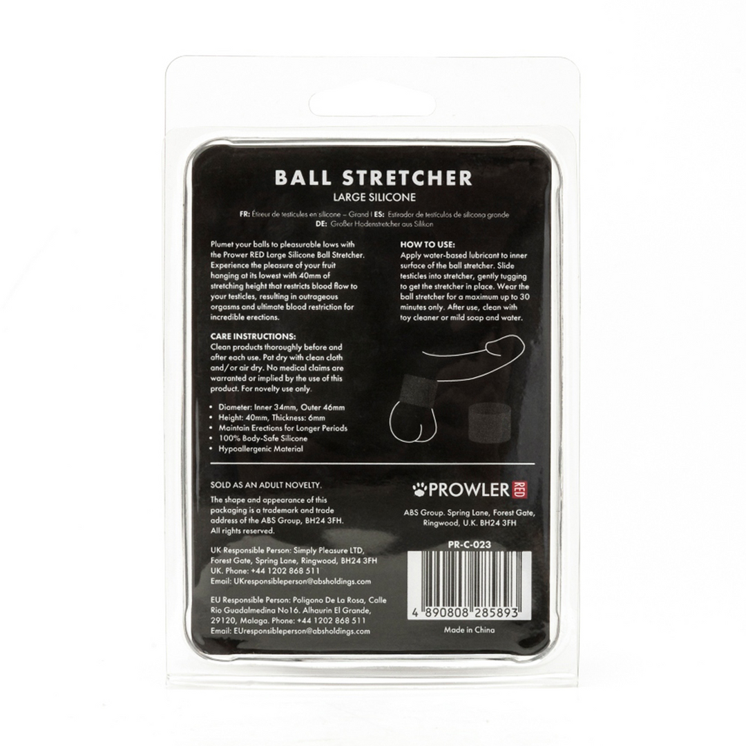 Prowler red Siliconen Ball Stretcher - Groot - Zwart (4890808285893)