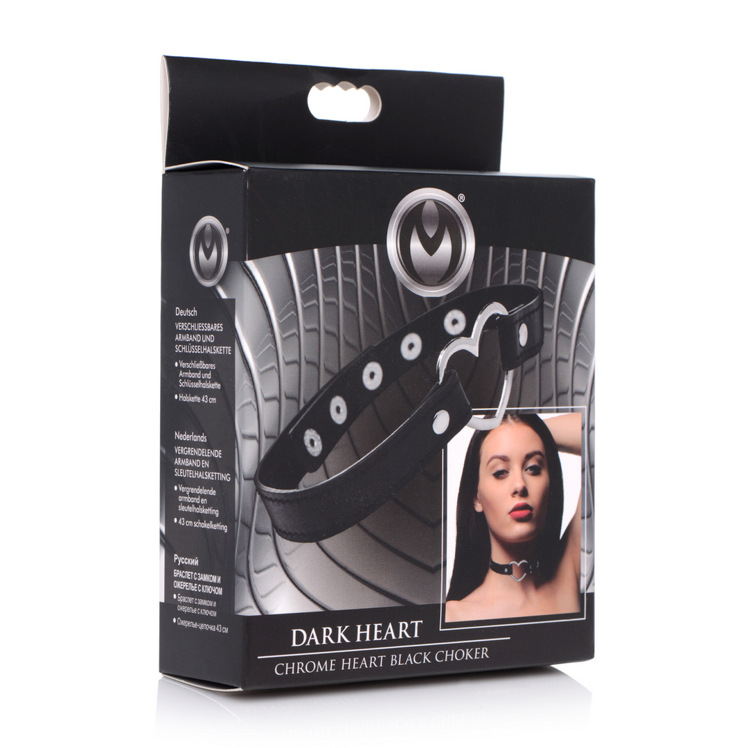 Xr brands Donkere Hart - Chrome Heart Zwarte Choker (848518034502)