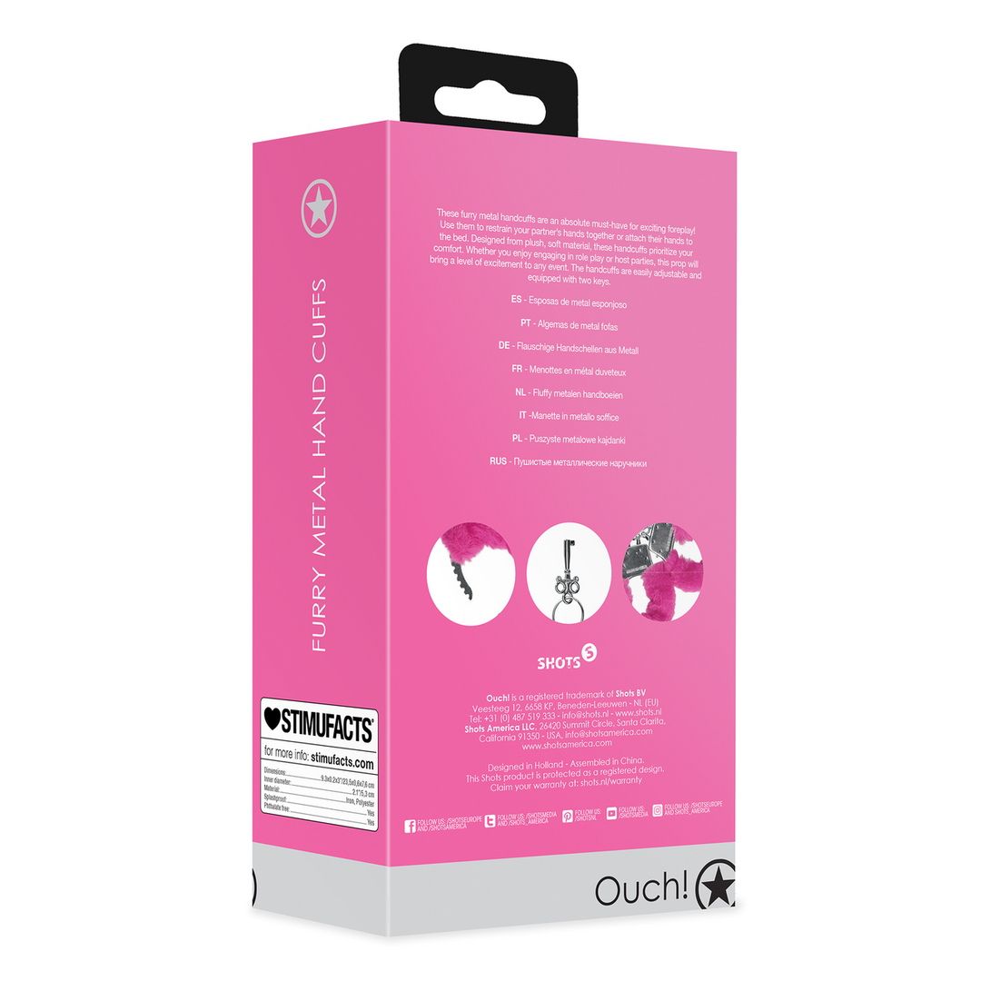 Ouch! by shots Pluche Metalen Handboeien - Roze (8714273047885)