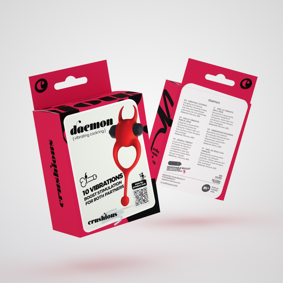 Crushious Daemon - Vibrerende Cockring - Rood (7403254159679)