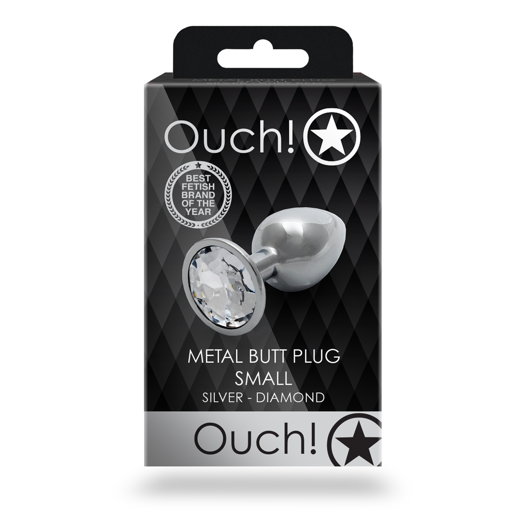 Ouch! by shots Ronde Edelsteen Anale Plug - Klein - Zilver/Diamant (8714273533623)