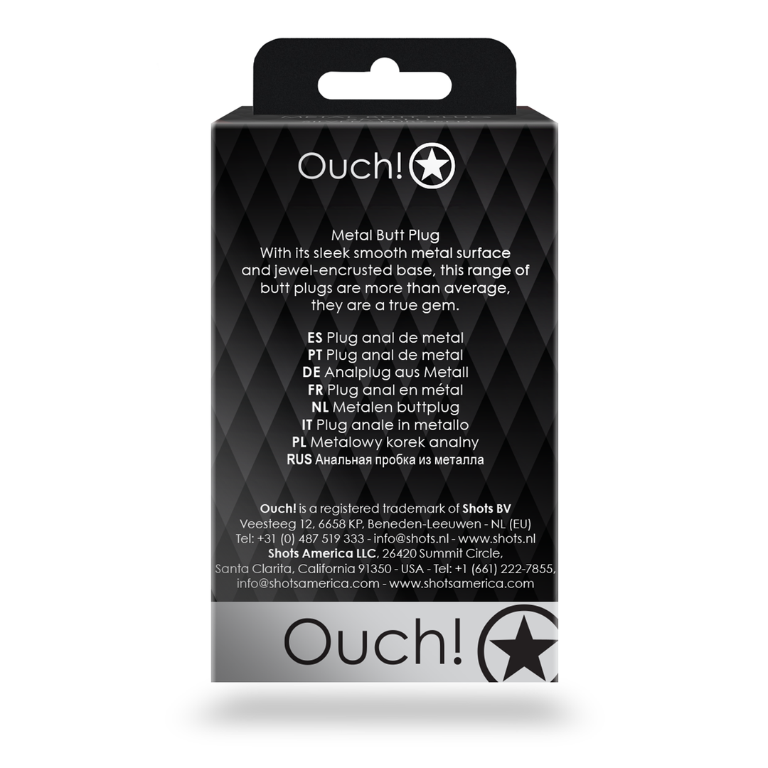 Ouch! by shots Ronde Edelsteen Anale Plug - Klein - Zilver/Diamant (8714273533623)