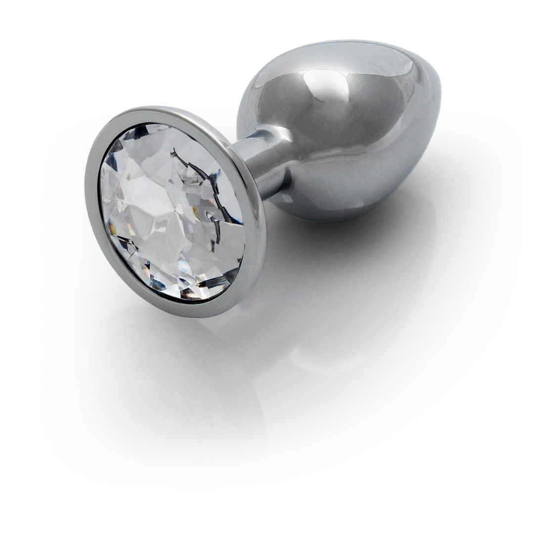 Ouch! by shots Ronde Edelsteen Anale Plug - Klein - Zilver/Diamant (8714273533623)