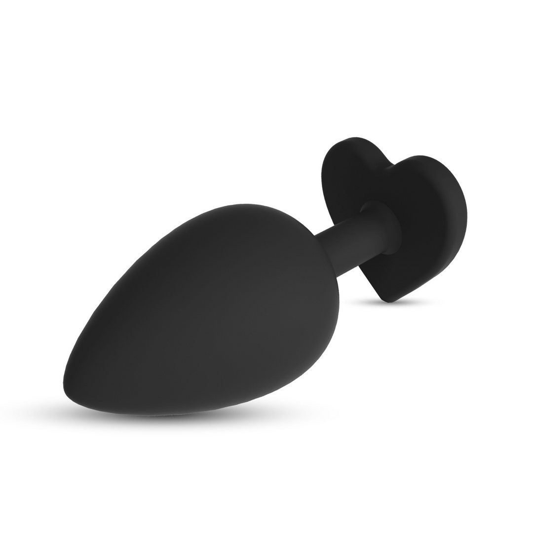 Crushious Cuore - Anale Plug met Vier Verwisselbare Edelstenen - Klein - Zwart (7403254158467)