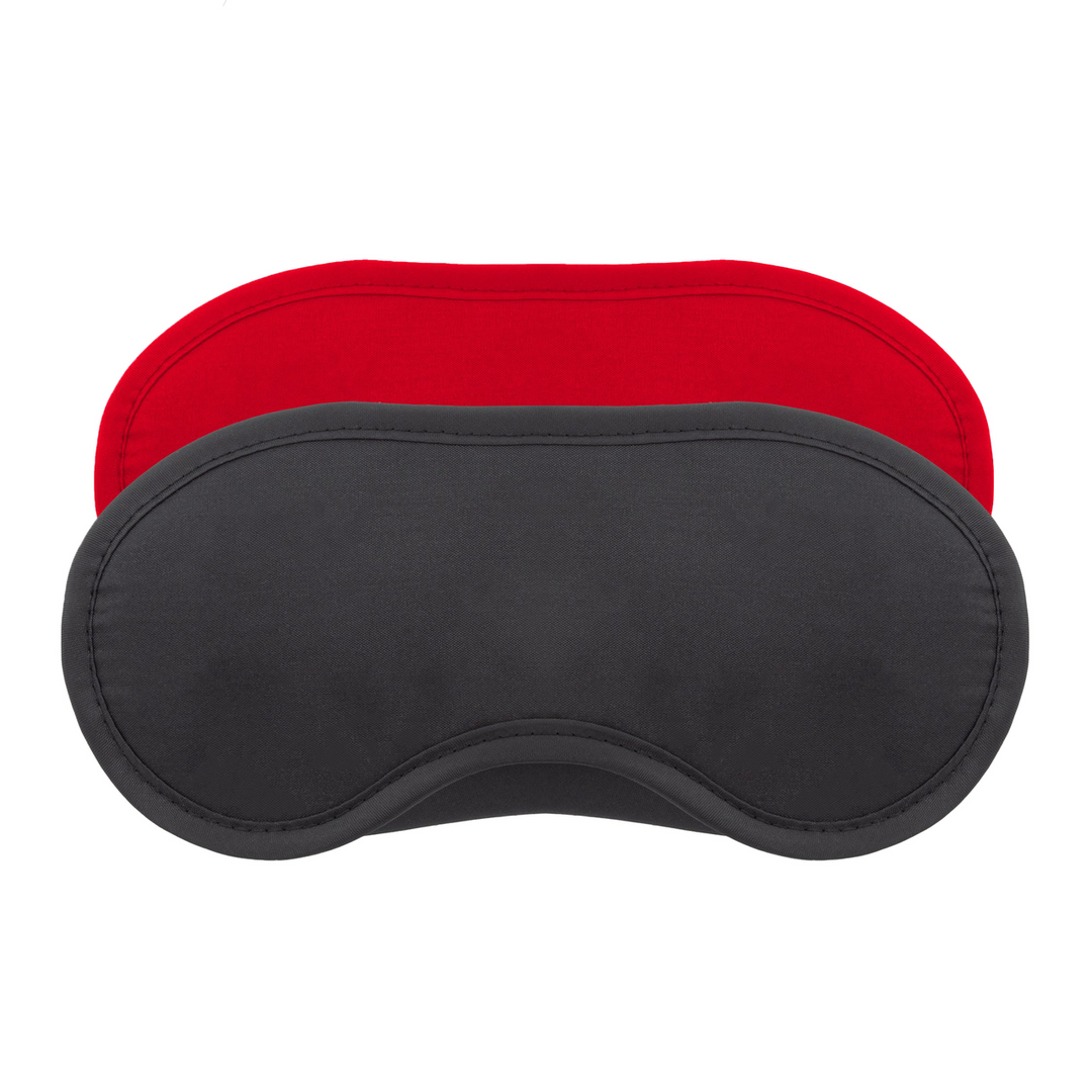 Crushious Satin Oogmaskers - Twin Pack - Zwart/Rood (7403254150850)