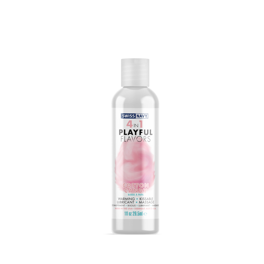 Swiss navy 4 in 1 Playful Flavors - Lubricant with Cotton Candy Flavor - 1 fl oz / 29,5 ml (699439007140)