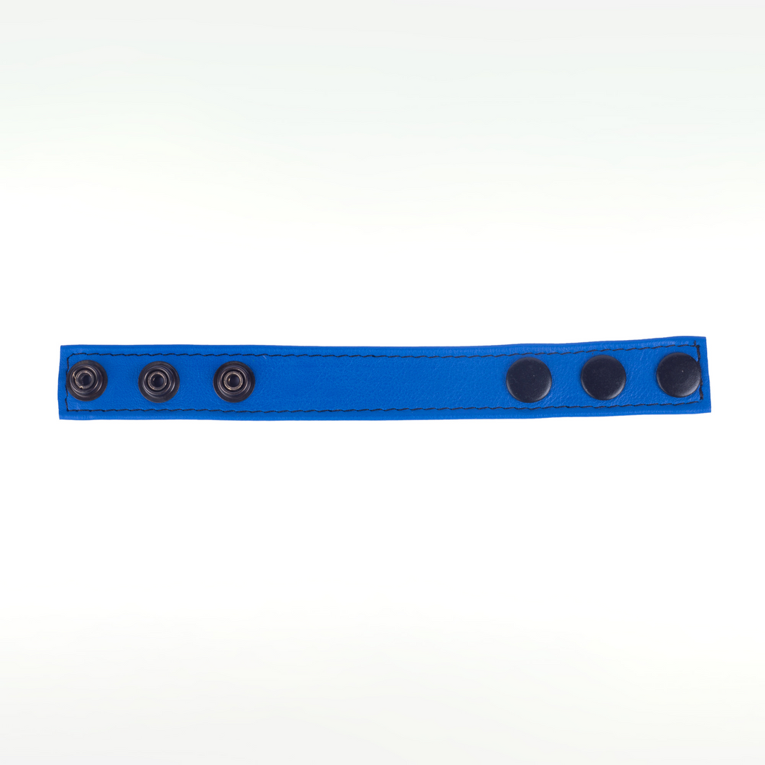 Red leather Cocky - Verstelbare Leren Cockring - Blauw (3662811297153)