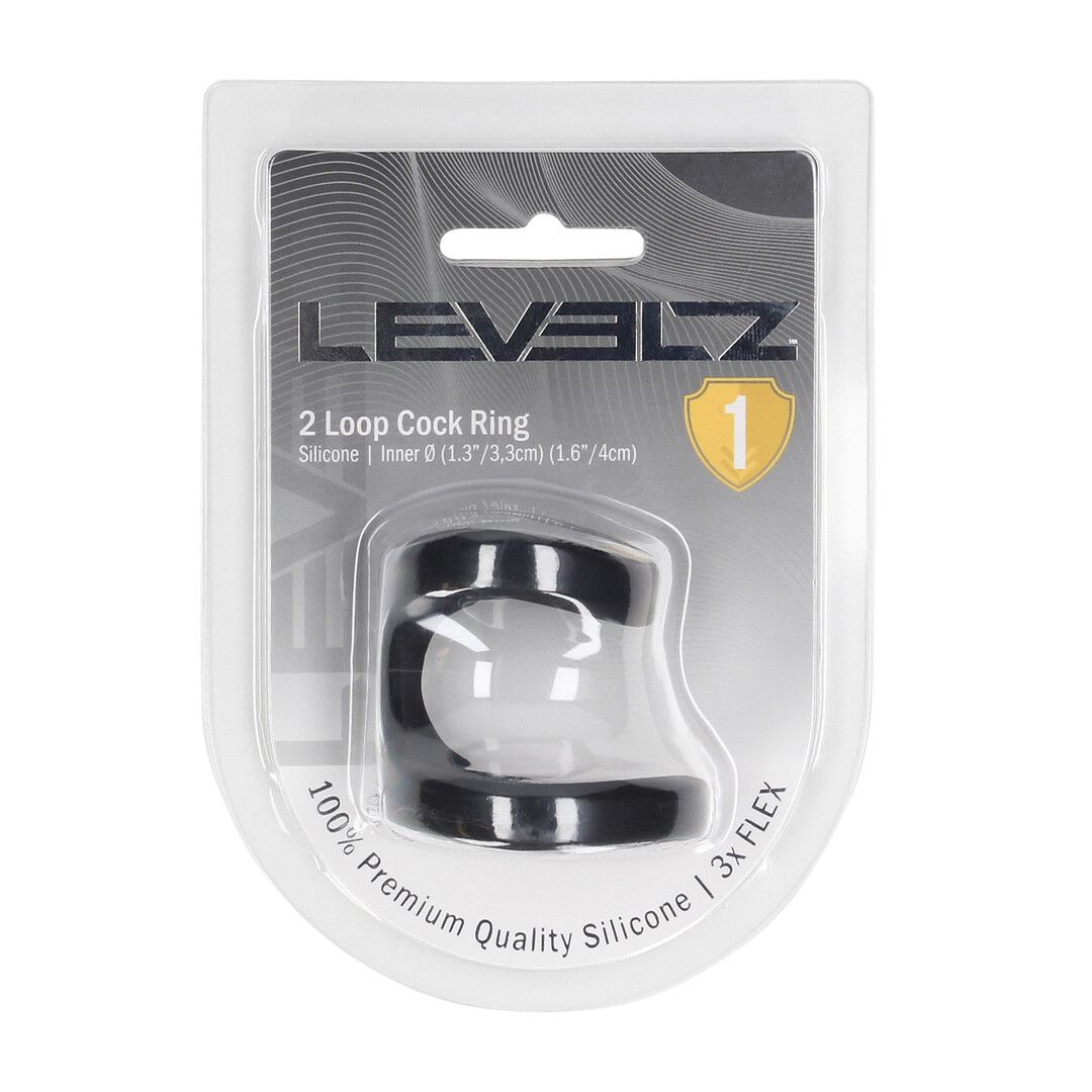 Levelz by shots 2 Loop Siliconen Cockring - Zwart (8714273063687)
