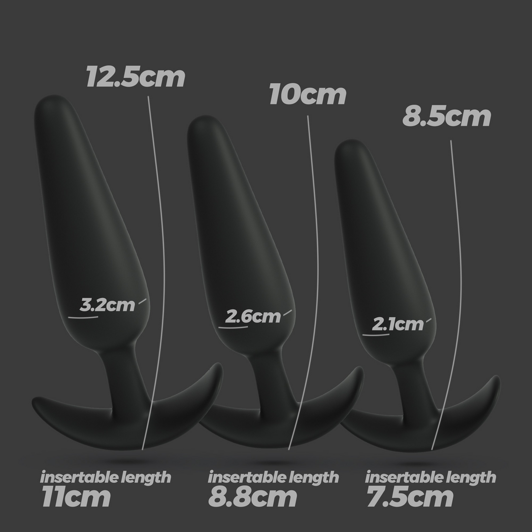 Crushious Tic Tac Toe - Anale Plug Trainingsset - Zwart (7403254158870)