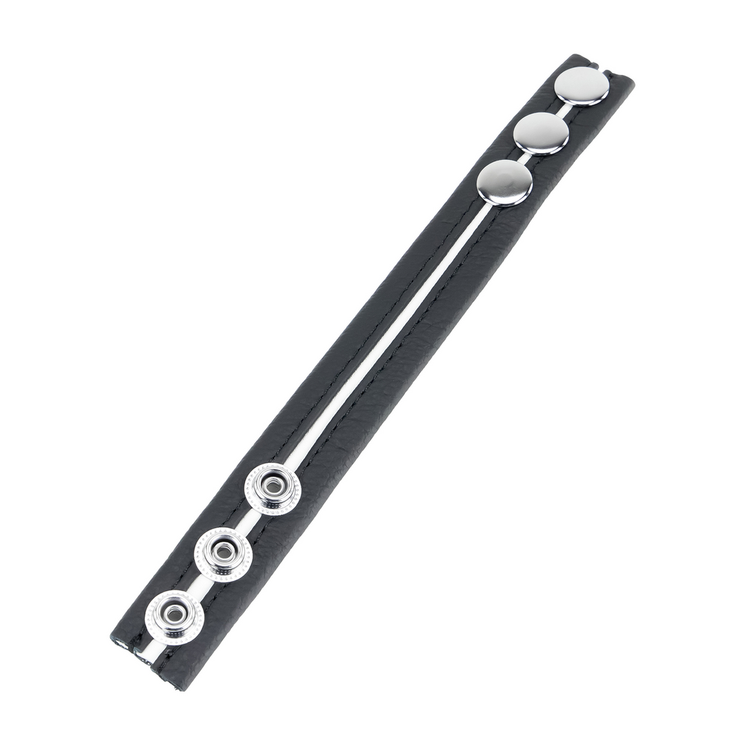 Red leather Verstelbare Leren Cockring - Wit (3662811230693)