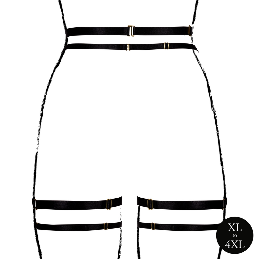 Le désir by shots Jarretelgordel met dubbele bandjes en verstelbare bandjes - Zwart (8714273043672)