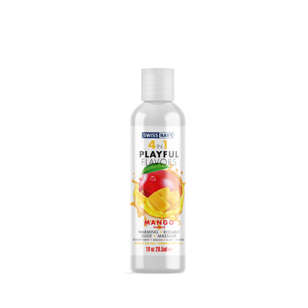 Swiss navy 4 in 1 Playful Flavors - Lubricant with Mango Flavor - 1 fl oz / 29,5 ml (699439007423)
