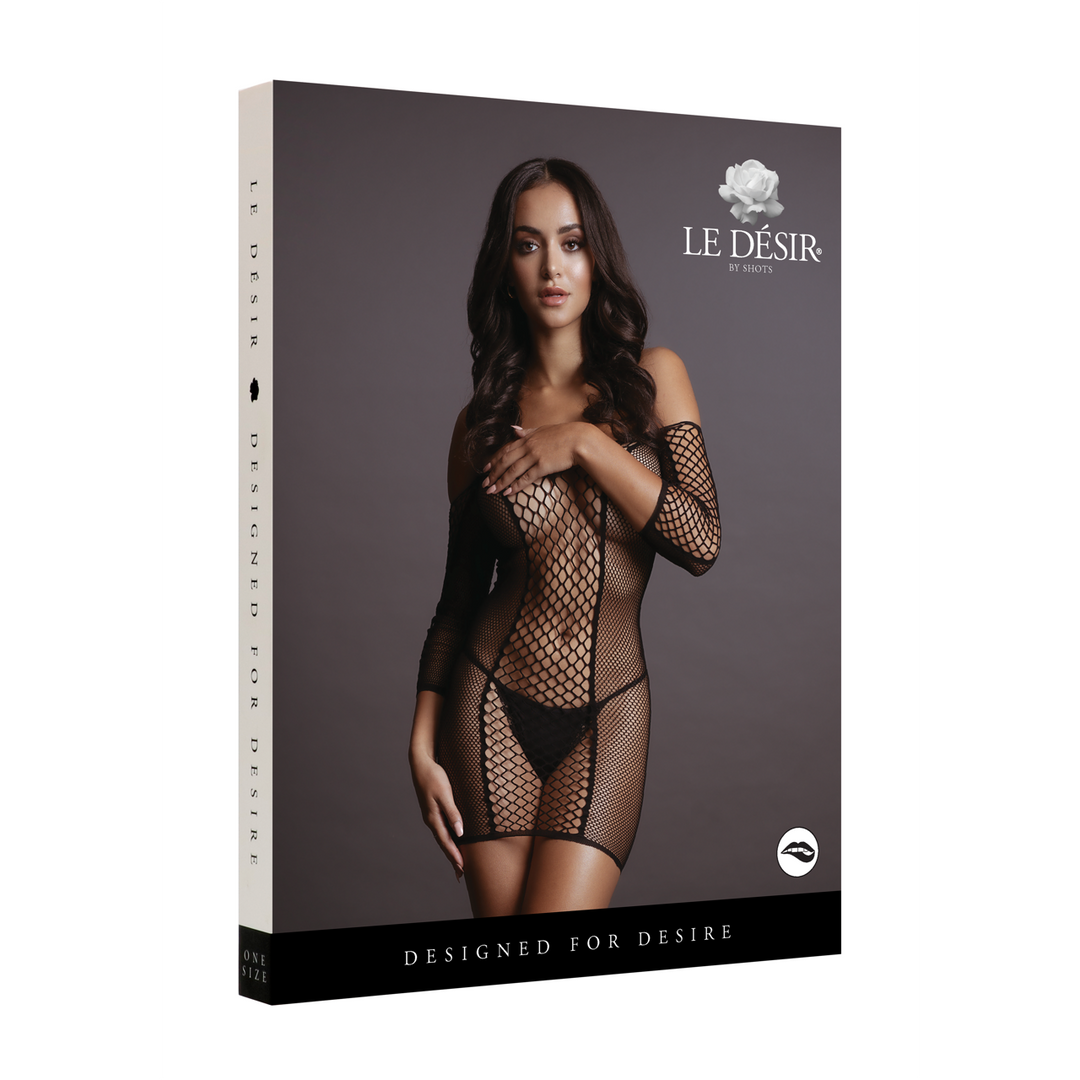 Le désir by shots Duo Net Mouwloze Mini Jurk - Één Maat (8714273495327)