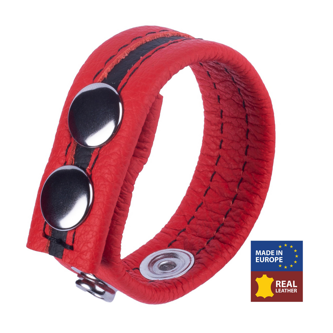Red leather Tippy - Leren Cockring - Rood (3662811297061)
