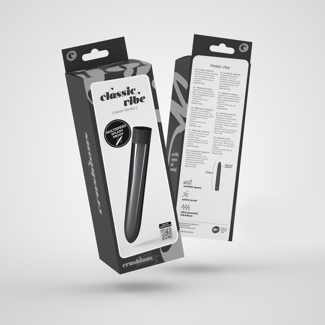 Crushious Classic Vibe - Classic Vibrator - Zwart (7403254158771)