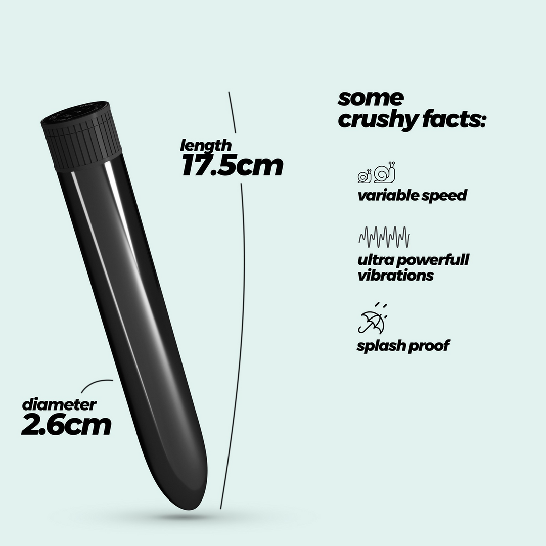 Crushious Classic Vibe - Classic Vibrator - Zwart (7403254158771)