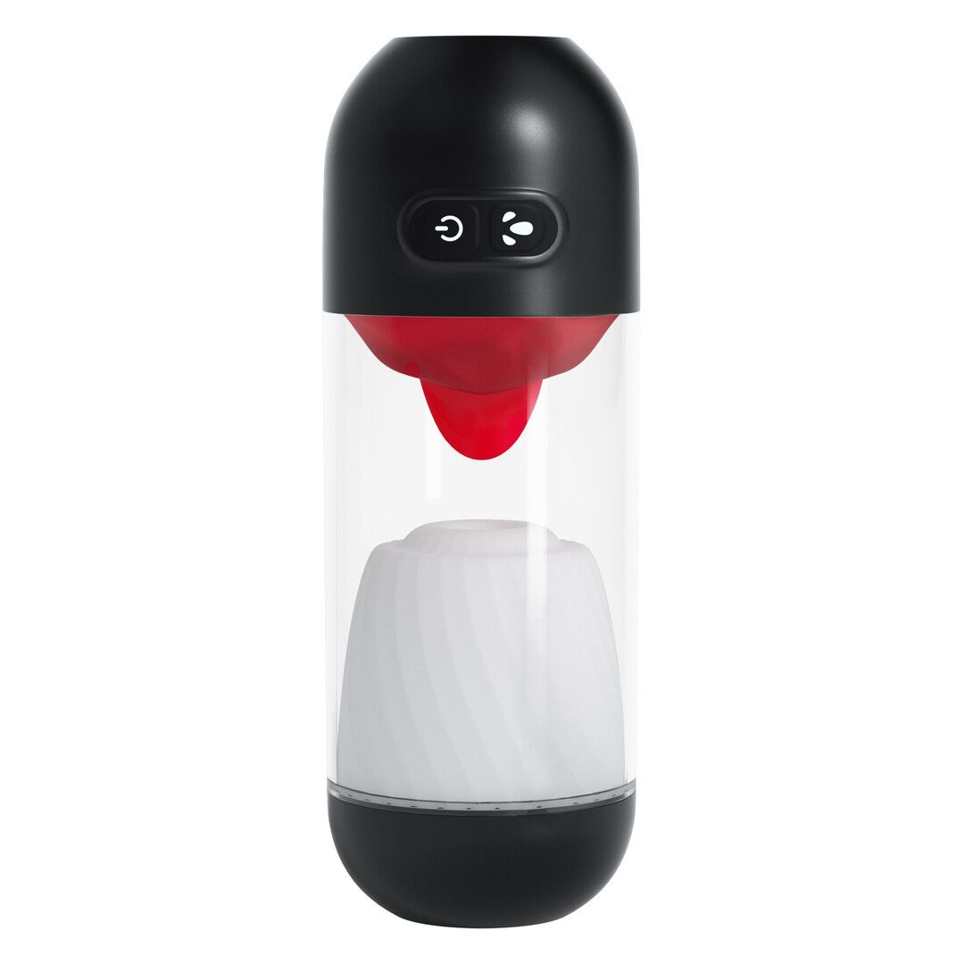 Crushious Slurpy - 2 in 1 Detachable Licking and Vibrating Masturbator - Transparent (7403254162075)