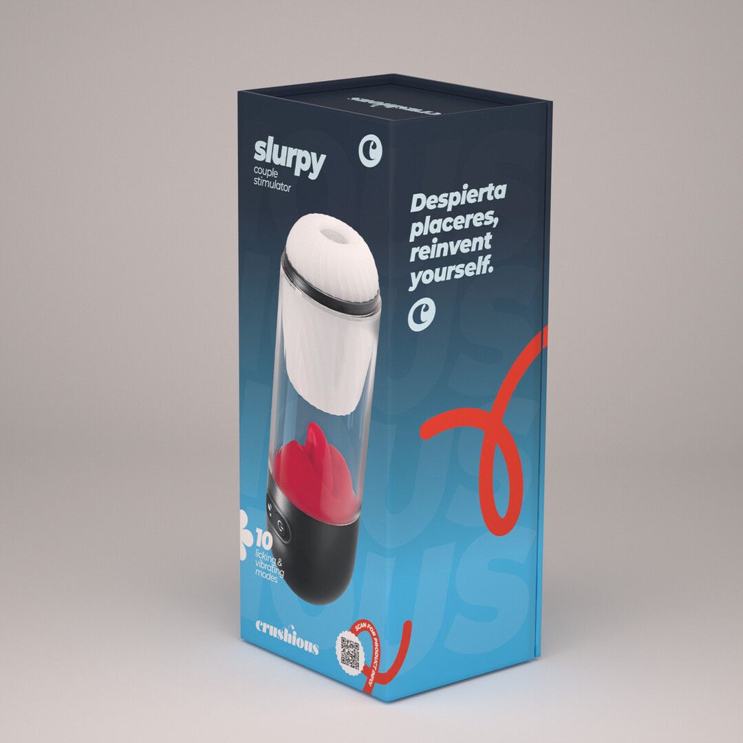 Crushious Slurpy - 2 in 1 Detachable Licking and Vibrating Masturbator - Transparent (7403254162075)