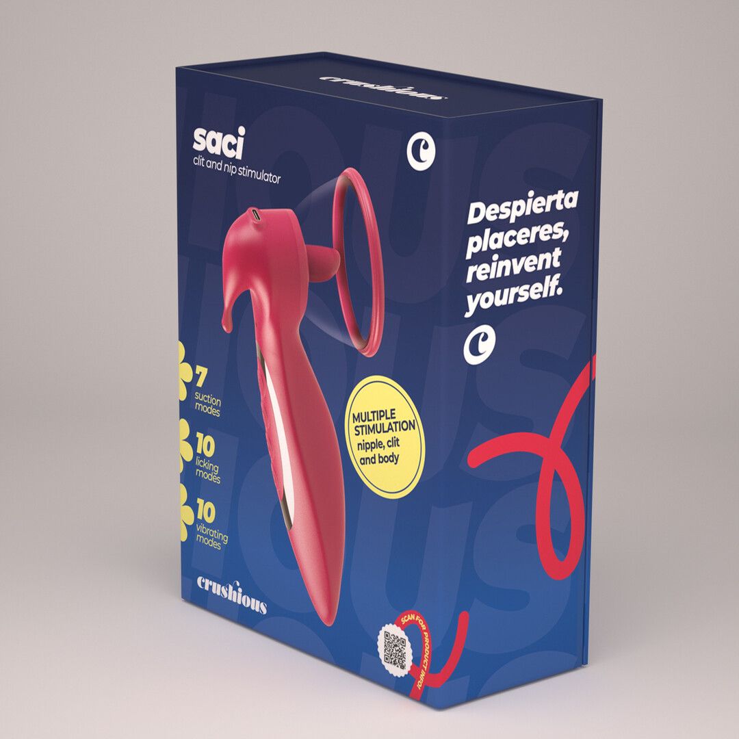 Crushious Saci - Clitoral and Nipple Stimulator with Suction - Red (7403254162099)