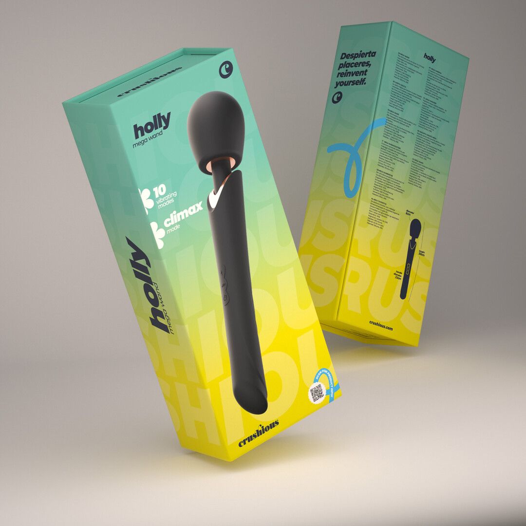 Crushious Holly - Rechargeable Wand Massager - Black (7403254162105)