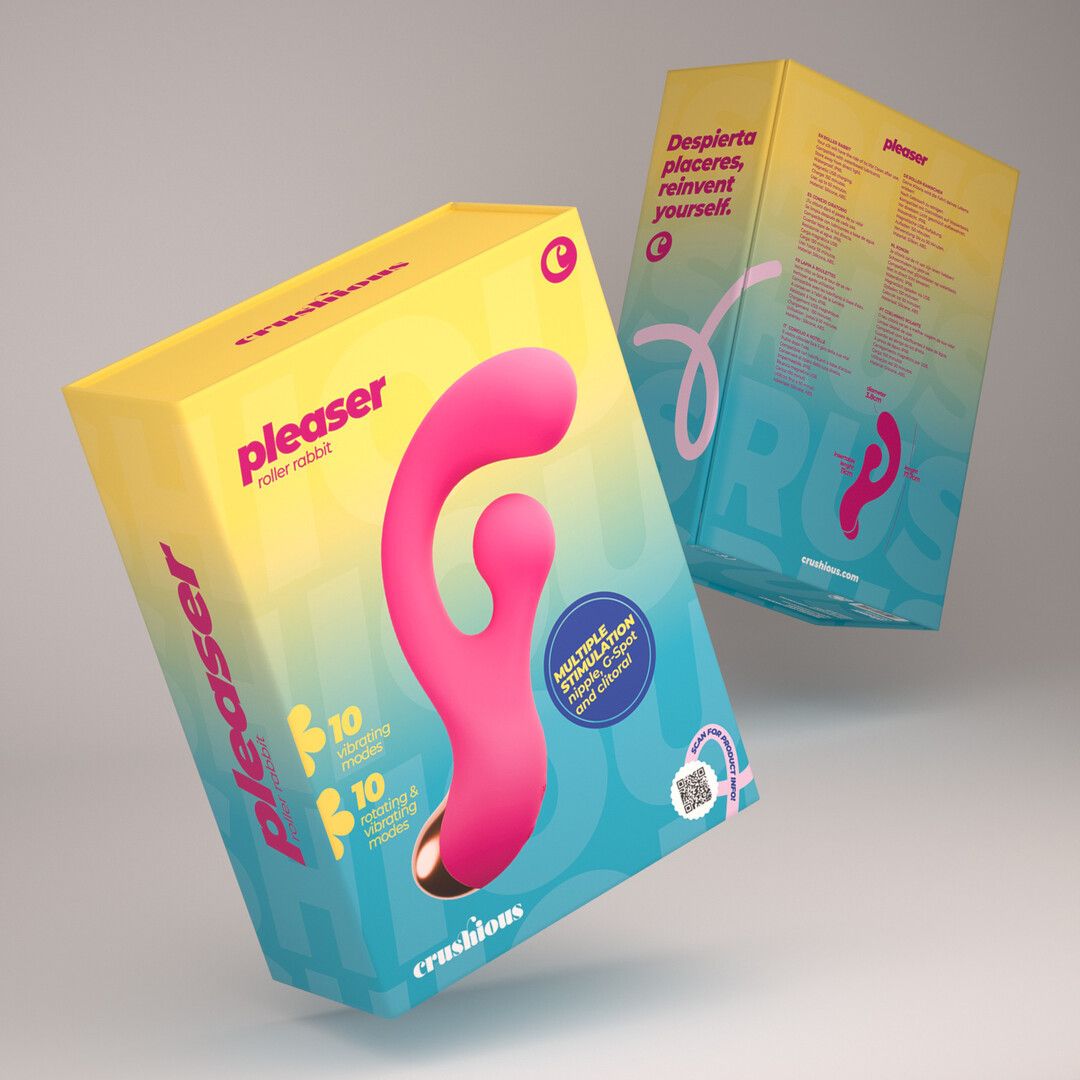 Crushious Pleaser - Vibrator with Rotating Stimulation - Pink (7403254162112)