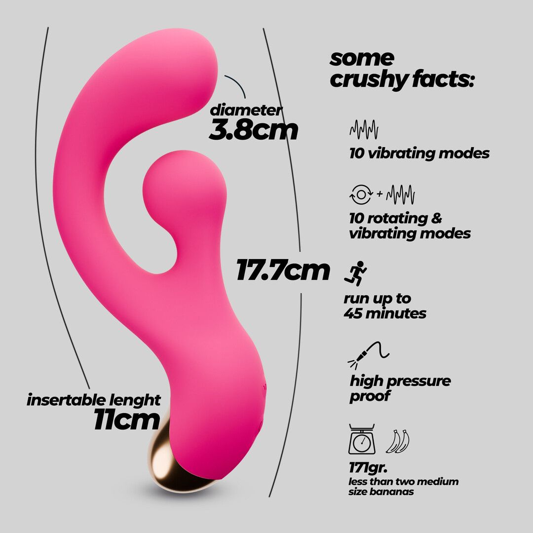 Crushious Pleaser - Vibrator with Rotating Stimulation - Pink (7403254162112)